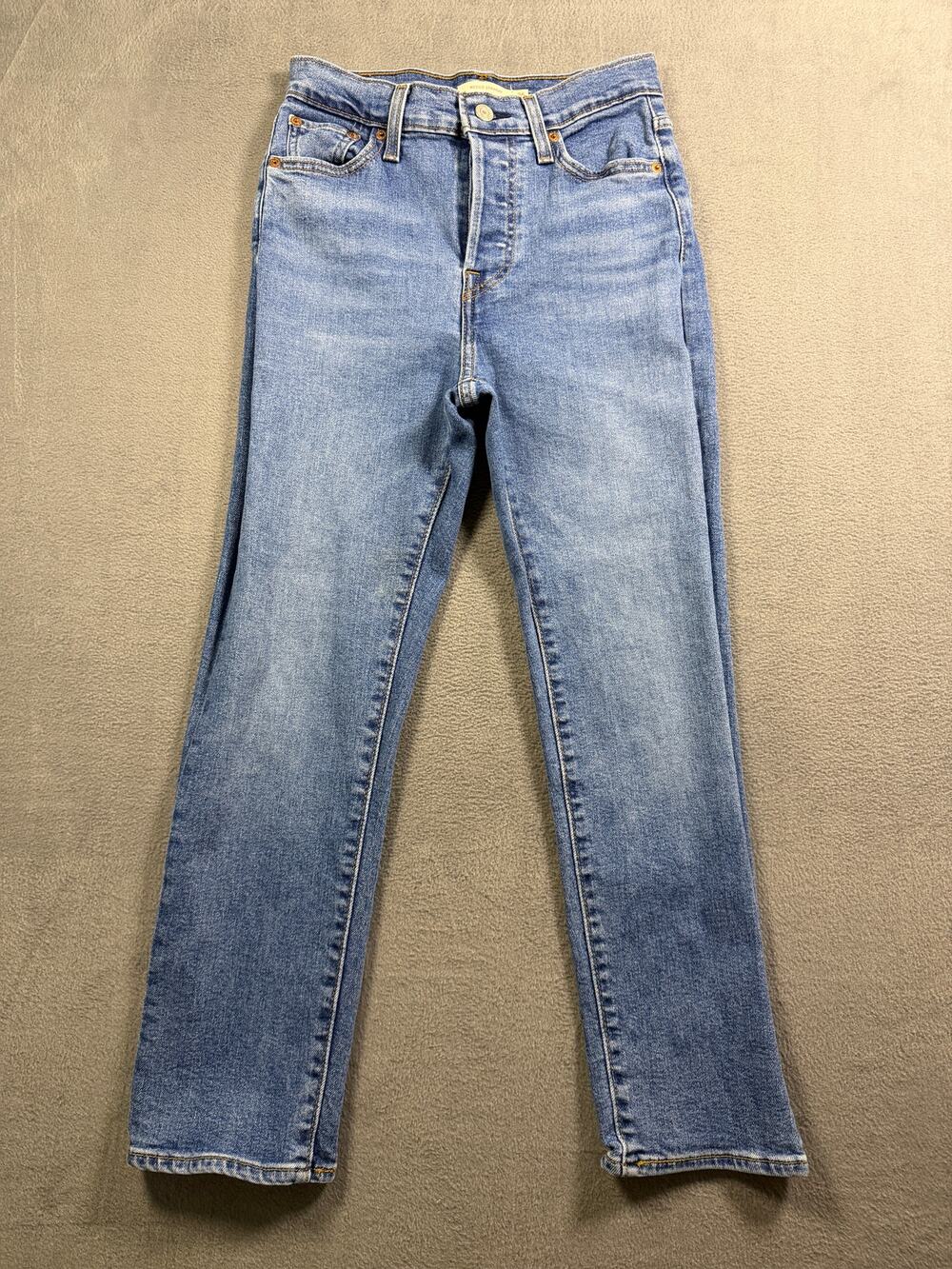 Levis Wedgie Straight Jeans Womens Size 26 Medium Wash Denim High Rise Pants 26